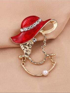 Red Hat Society Brooch
